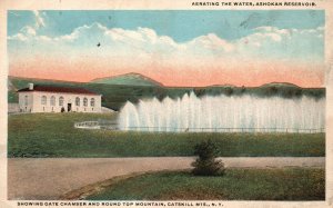 Vintage Postcard 1920's Ashokan Reservoir Gate Chamber & Top Catskill Mts. N. Y.