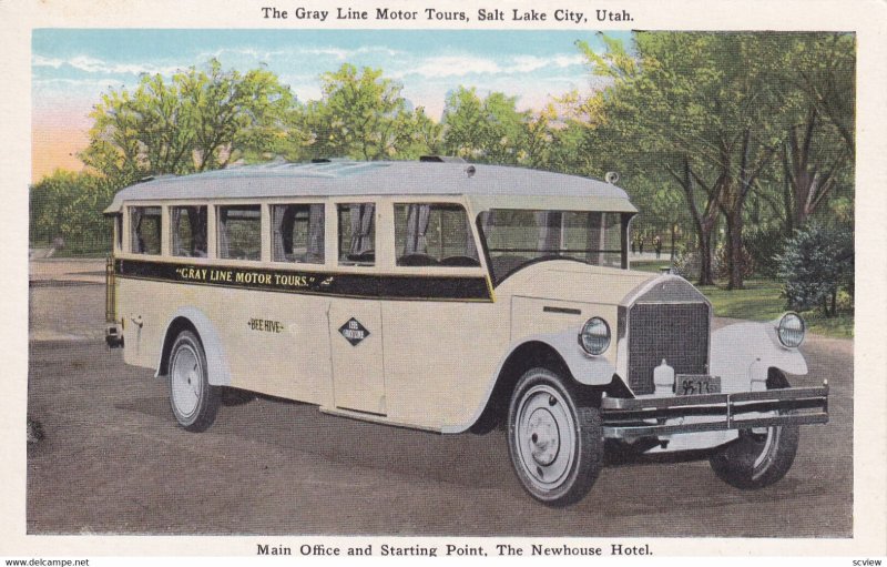 SALT LAKE CITY , Utah , 1910s ; Gray Motor Line Motor Tours Bus