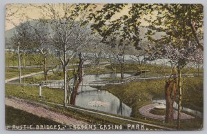 State View~Air View Rustic Bridges Lagoons Casino Park~Vintage Postcard