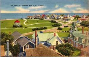 Postcard MA Oak Bluffs air view Ocean Park