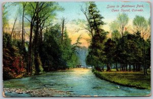 Postcard Owen Sound Ontario c1911 Scenic View Matthews Park Grey County