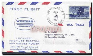 Letter US 1st Flight Lockheed Electra GM Jet Jet power RUDP El Segundo Cal Ja...