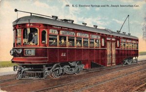 KC Excelsior Springs and St Joseph Interurban Car Trolley Postcard AA50950