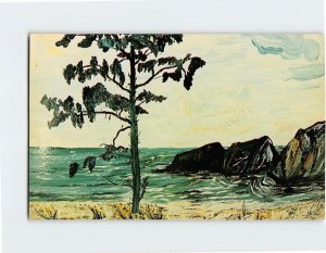 M-126694 Trees Rocks Coast Seascape Scenery Painting By Nyla Thompson