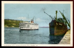 dc430 - CHICOUTIMI Quebec Postcard 1930s Steamer RICHELIEU