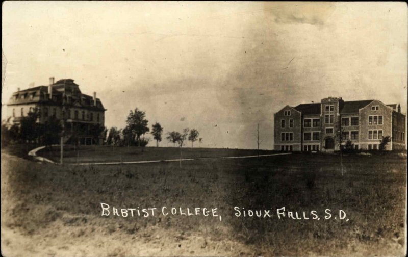 Sioux Falls South Dakota SD Baptist College c1910 Real Photo Postcard