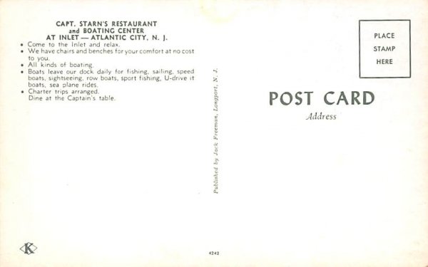 Capt. Starn's Restaurant and Boating Center in Atlantic City, New Jersey