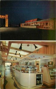 Columbus Ohio Emil's Steer Inn Night Neon roadside Dexter Rowe Postcard 21-755