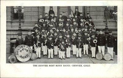 Denver CO Post Boys Music Band c1910 Postcard