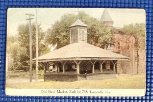 Vintage Old Slave Market Built in 1758 Louisville Georgia GA Postcard