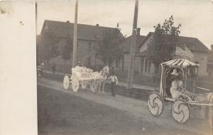 F15/ Parade Real Photo RPPC Postcard c1910 Patriotic Floats 16