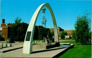 Postcard AB Lethbridge City Hall Irrigation Monument in Foreground 1960s K51