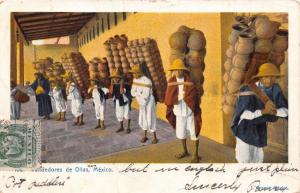 MEXICO VENDEDORES de OLLAS~POT PEDDLERS~POTTERY~J GRANAT PUBL POSTCARD 1905