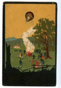 497347 HISTORY AVIATION Climbing huge pillow filled with hot air Annona card