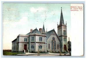 1908 Methodist Church Near Church Street Spartanburg SC Posted Antique Postcard