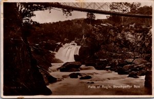 Falls of Rogie Strathpeffer Scotland bridge waterfall vintage postcard
