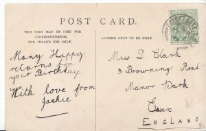 Genealogy Postcard - Family History - Clark - Manor Park - Essex  BT970