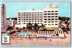 Miami Beach Florida FL Postcard The Sans Sover Hotel Building c1960's Vintage