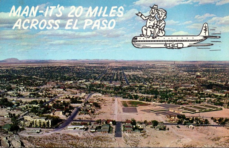 Texas El Paso Panoramic View 1963