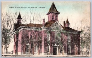 K46/ Columbus Kansas Postcard c1910 Third Ward School Building 538