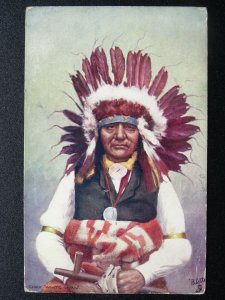 American Indian Chiefs Series 2 WHITE SWAN c1907 Postcard by Raphael Tuck 9131 