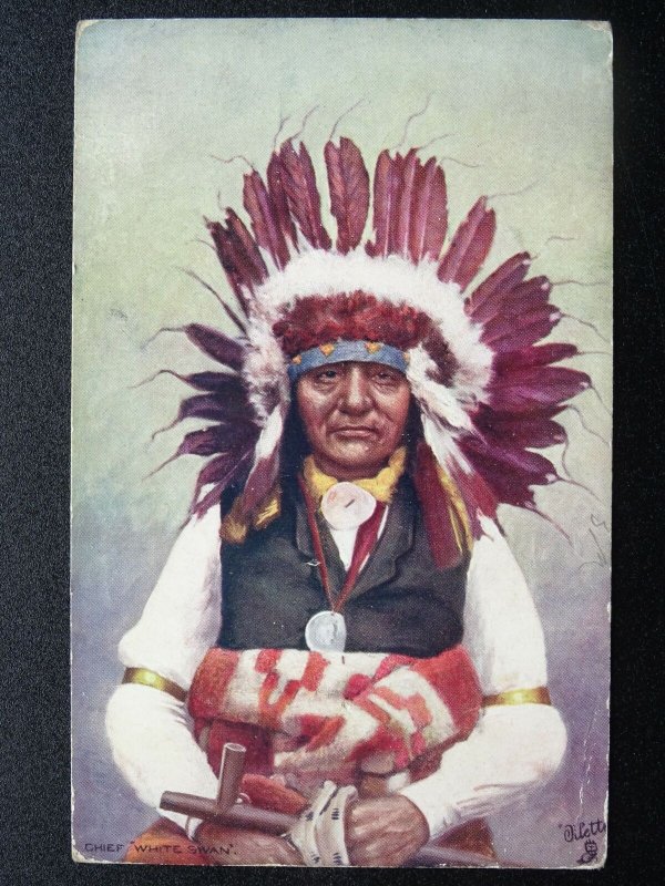 American Indian Chiefs Series 2 WHITE SWAN c1907 Postcard by Raphael Tuck 9131