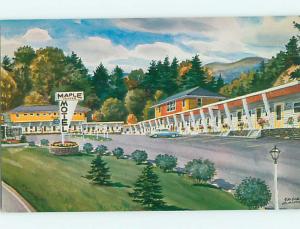 Unused 1950's OLD CARS & MAPLE CENTER MOTEL St. Saint Johnsbury VT u7390@