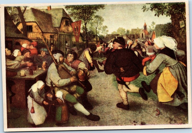 postcard The Peasant Dance by Pieter Breughel