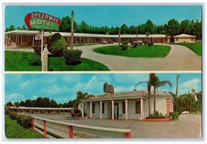 c1950's Speedway Motel Club 92 Restaurant Daytona Beach Florida FL Postcard
