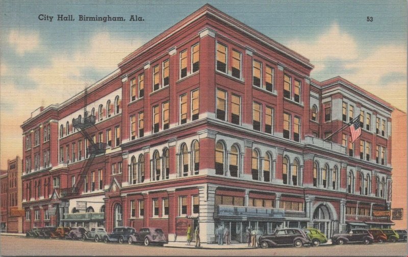 Postcard City Hall Birmingham AL Alabama