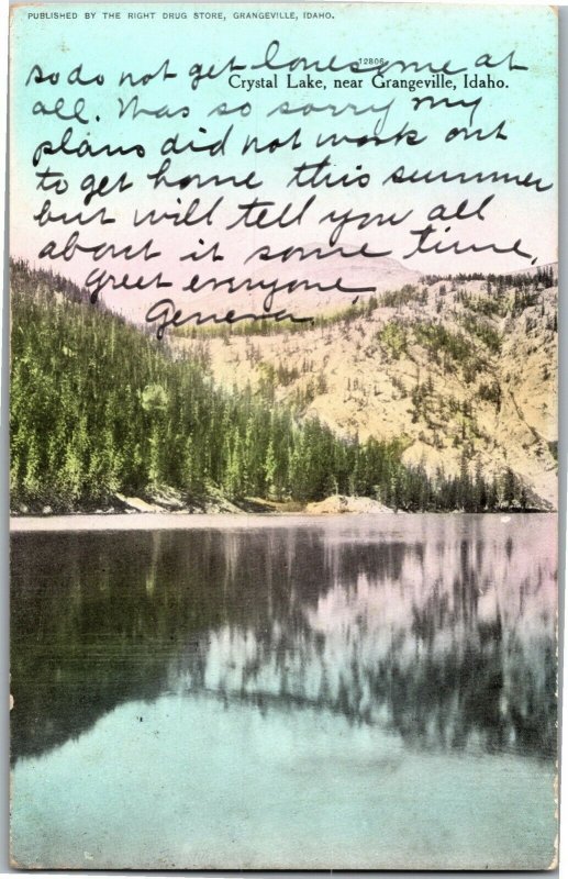 View of Crystal Lake Near Grangeville ID c1909 Vintage Postcard C53 