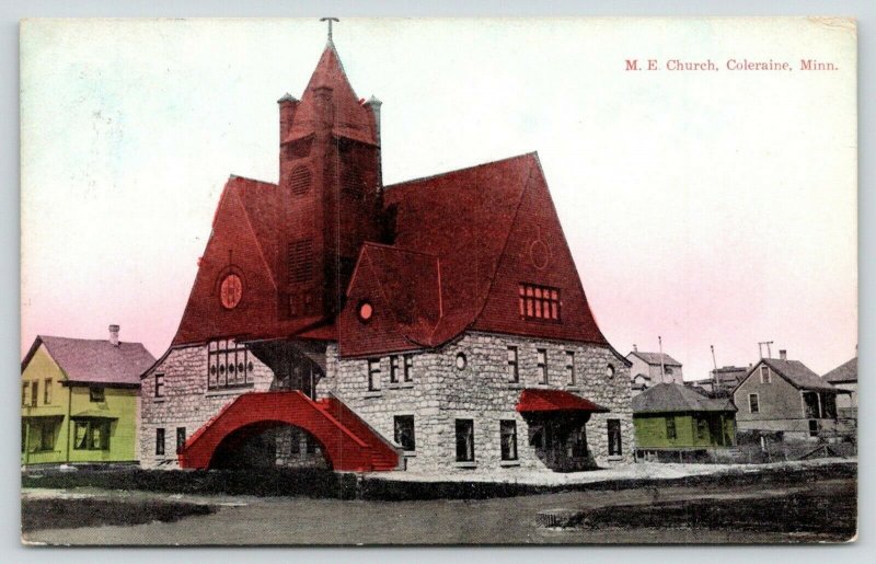 Coleraine Minnesota~Methodist Episcopal ME Church~Neighborhood Homes~1909 PC 