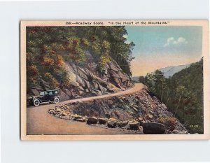 Postcard Roadway Scene, In the Heart of the Mountains, North Carolina