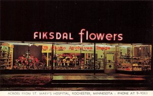 Advertising Card, Rochester, Minnesota, Fiksdal Flowers Shop, Entrance View