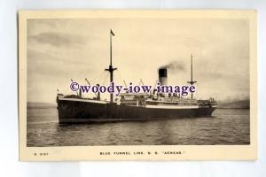 pf0250 - Blue Funnel Cargo Ship - Aeneas , built 1910 - postcard