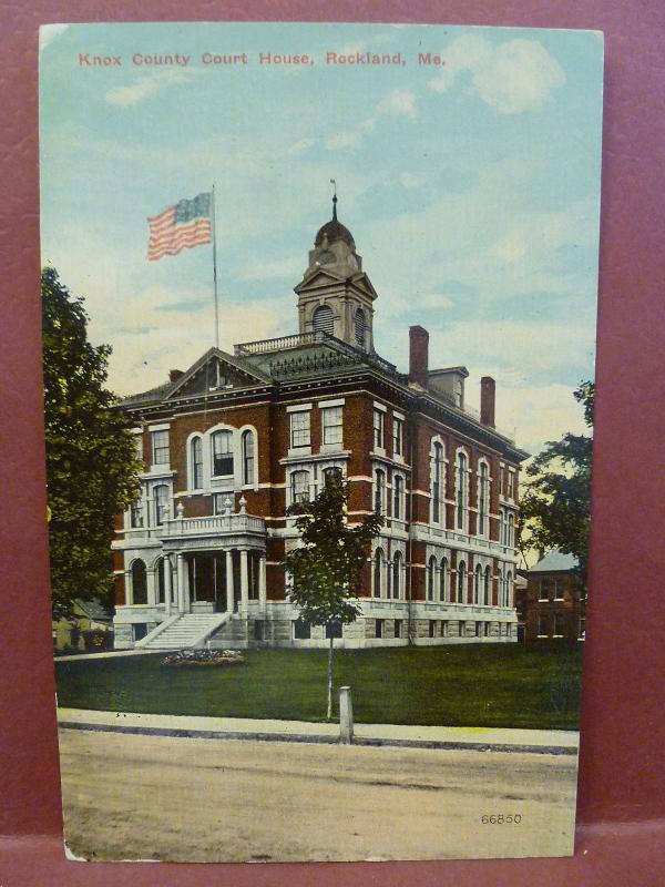 Old Postcard ME Rockland Knox County Court House