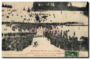 Old Postcard of Sports & # 39hiver The Vosges mountains under snow skiing con...