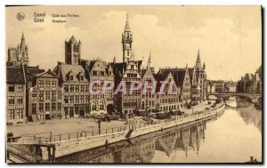 Old Postcard Ghent Quai aux Herbes