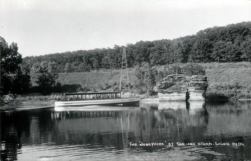 Wisconsin Dells~The Josephine Excursion Boat at the Ink Stand~1950s RPPC 