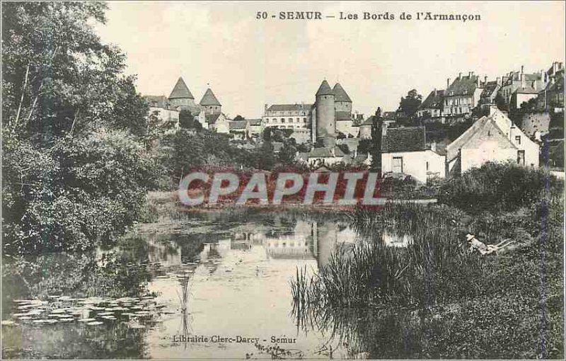 Old Postcard 50 semur edges of armancon