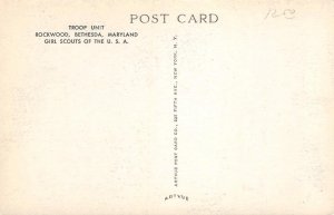 Girl Souts Camp Troop Unit, Rockwood, Bethesda, Maryland c1940s Vintage Postcard