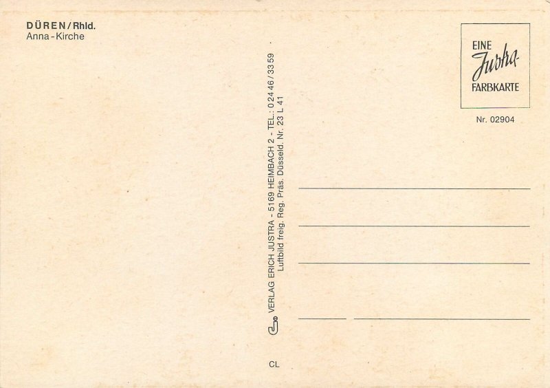 Germany duren anna kirche panoramic view over city  Postcard