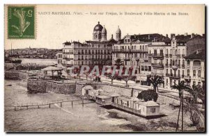 Saint Raphael Old Postcard View Frejus Boulevard Felix Martin and baths