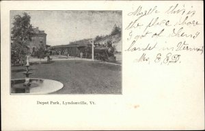 Lyndonville RR Train Depot Park Station c1905 Postcard