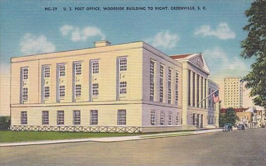 South Carolina Greenville U S Post Office Woodside Building To Right