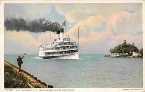 Steamer Tashmoo Entering Sainte Claire Ship Canal Michigan Phostint postcard