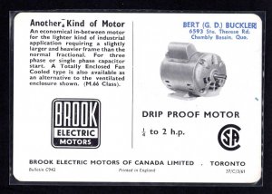 1927 MINERVA Brook Electric Motors Of Canada Ltd. Drip Proof Motor Advertisement
