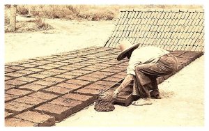New Mexico  Making Adobe Bricks  RPPC