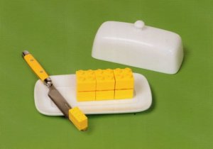Slice Of Butter Margarine Dish Knife Lego Toy Display Postcard