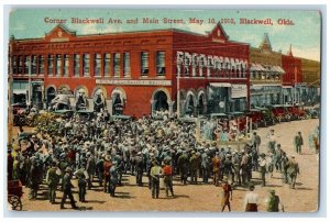 Blackwell Oklahoma OK Postcard Corner Blackwell Avenue And Main Street c1910's